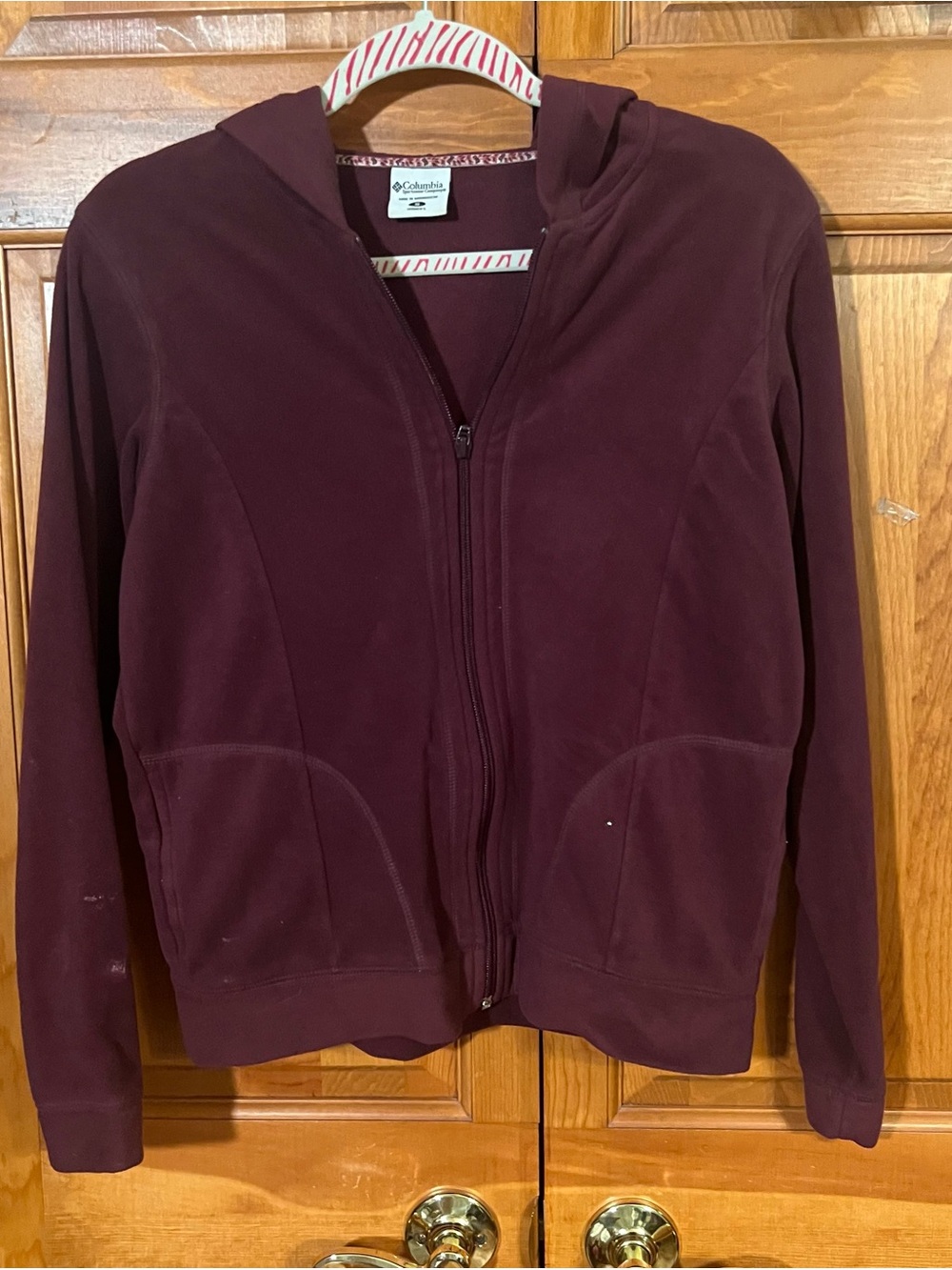 Columbia Women's Hooded Bomber Jacket in Deep Maroon